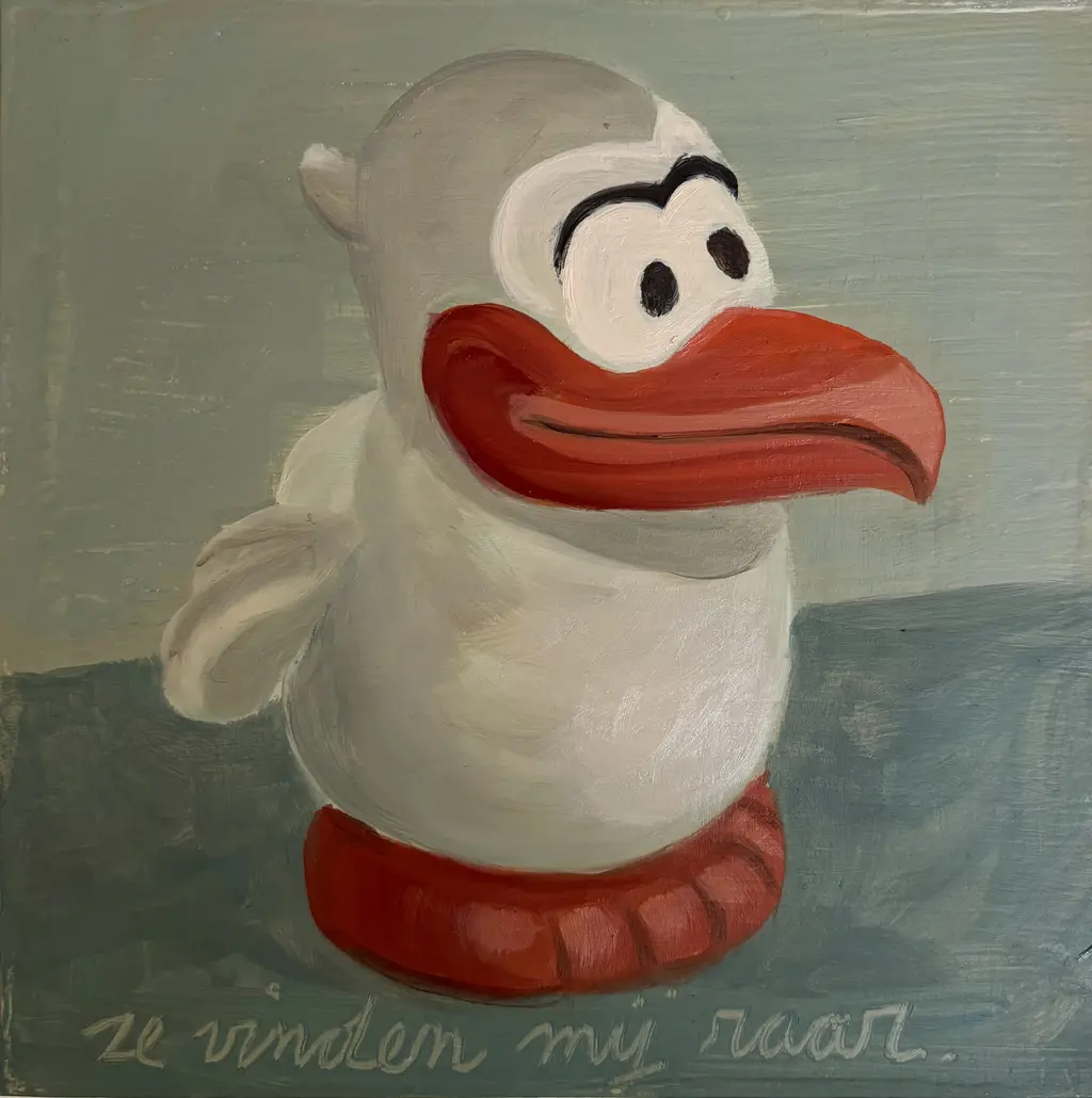 Ze vinden mij raar. 15X15 cm. Verkocht.